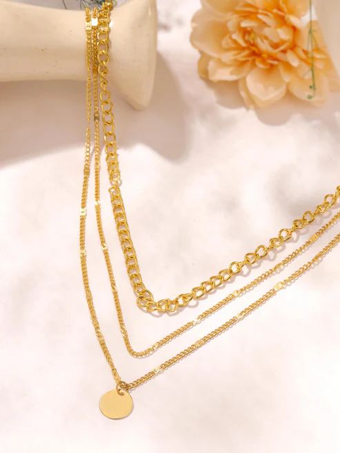 Multi-Layered Gold Plated Choker Necklace - Image 2
