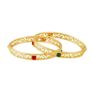 2 Pcs Classic Gold Plated Bangles