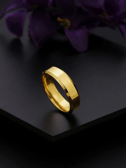 Gold Plated Band Ring – Stainless Steel for Women & Girls - Image 2